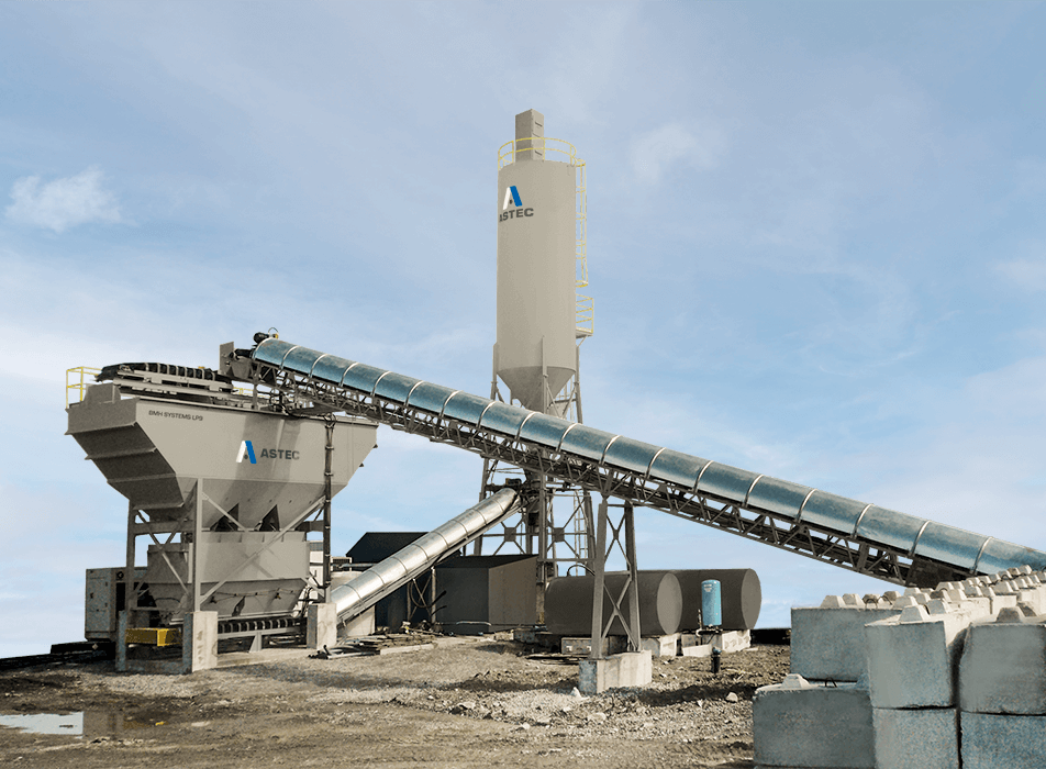 Texas concrete batch plant for sale — Astec / RexCon / CON-E-CO / BMH Custom ready-mix plant installed by Closner Equipment Co.